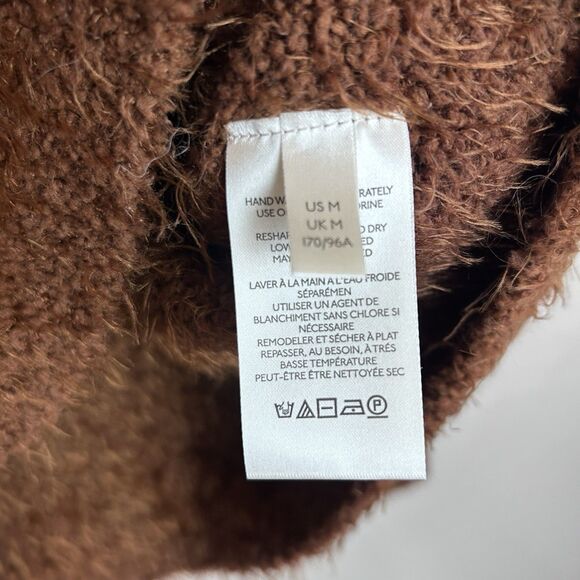 Free People Sweater Womens Medium Brown Icing V Pullover Fuzzy Oversized Boho - Picture 7 of 10
